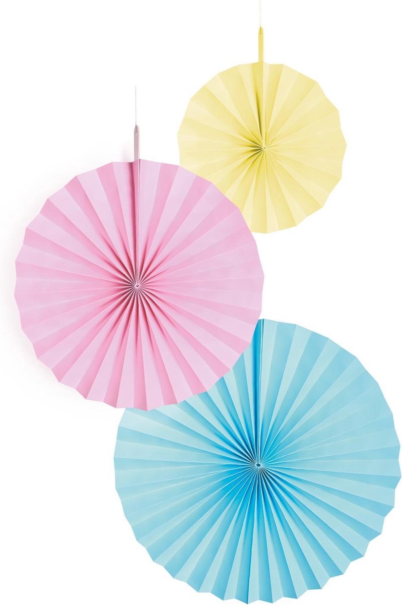 Waaiers Pastel - 3 stuks