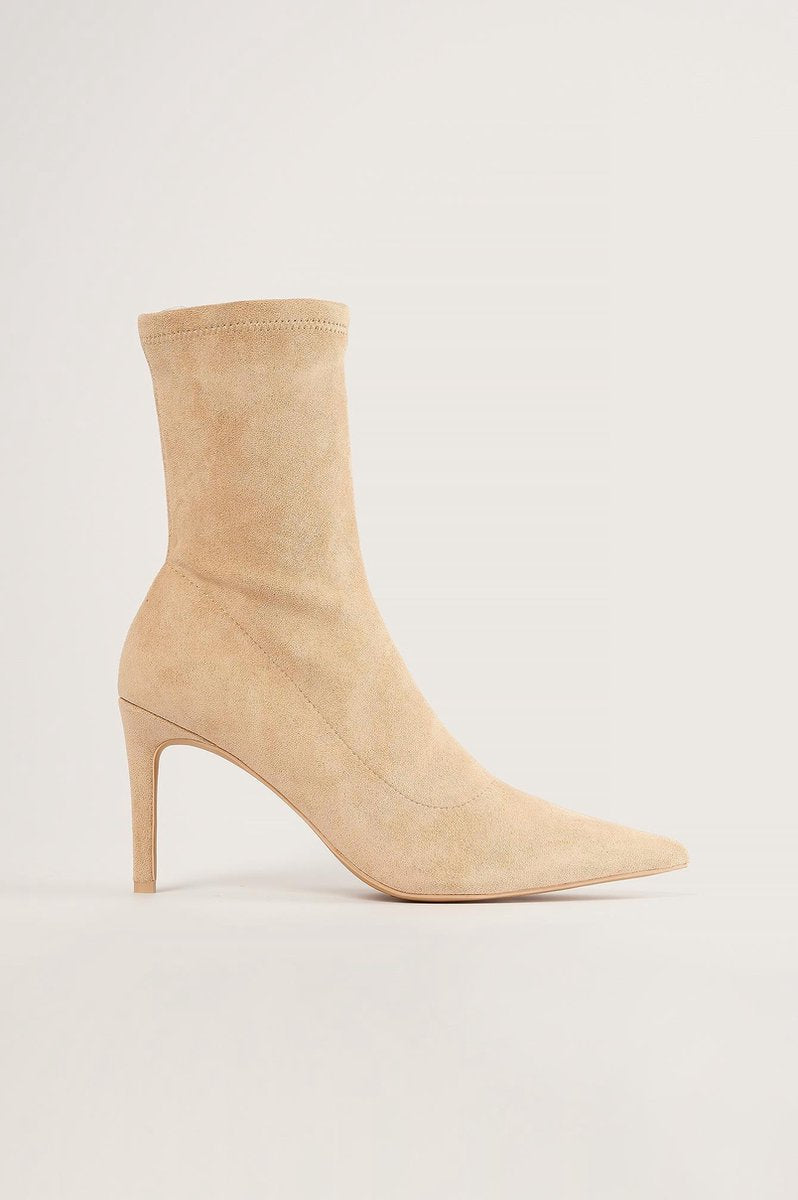 NA-KD Soft Pointy Stiletto Vrouwen Laarzen - Beige - Maat 37