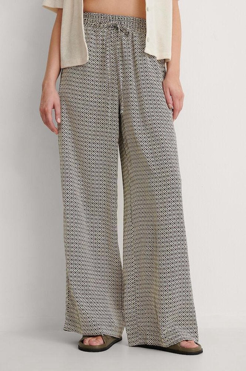 NA-KD Palazzo Vrouwen Broek - Multi Colour Print - Maat EU 40