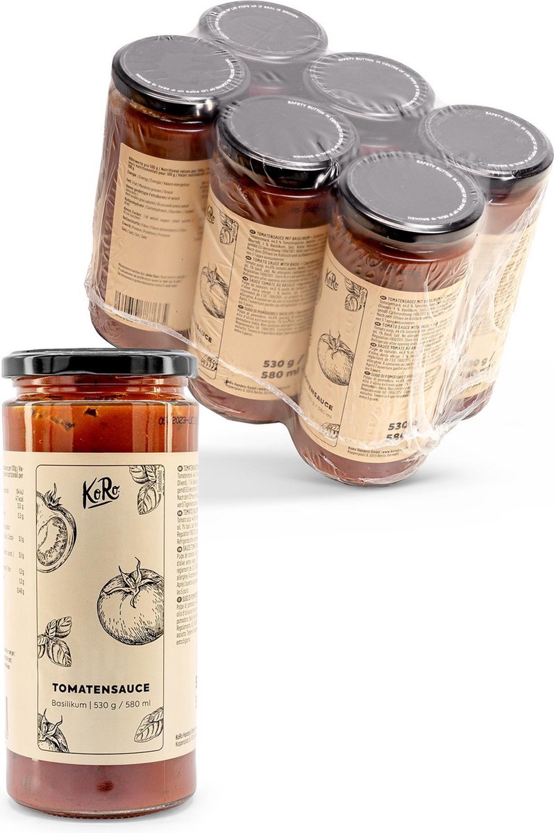 KoRo | Tomatensaus met basilicum 6 x 530 g