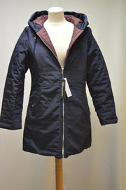 C&D casual wear - OMKEERBAARE PARKA - SAFRAN NAVY/BURGUNDY maat 42
