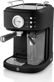Swan One-Touch Retro Espressomachine - Zwart - 1100 Watt