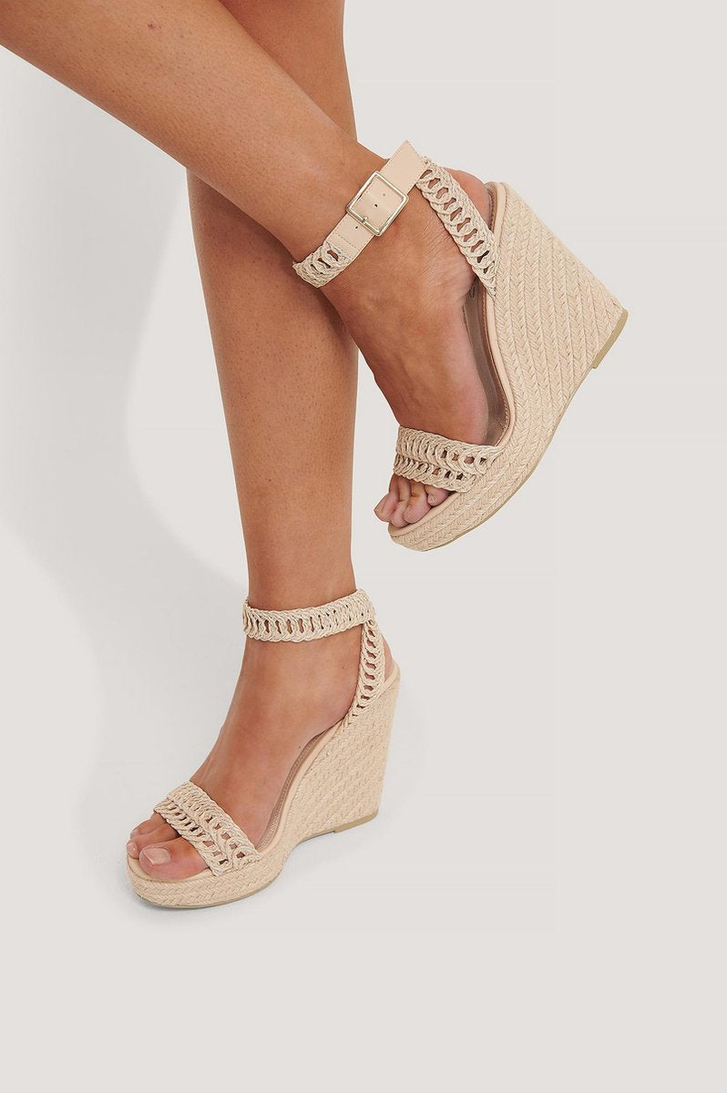 NA-KD Jute Sole Braided Vrouwen Sandalen - Natural - Maat 36