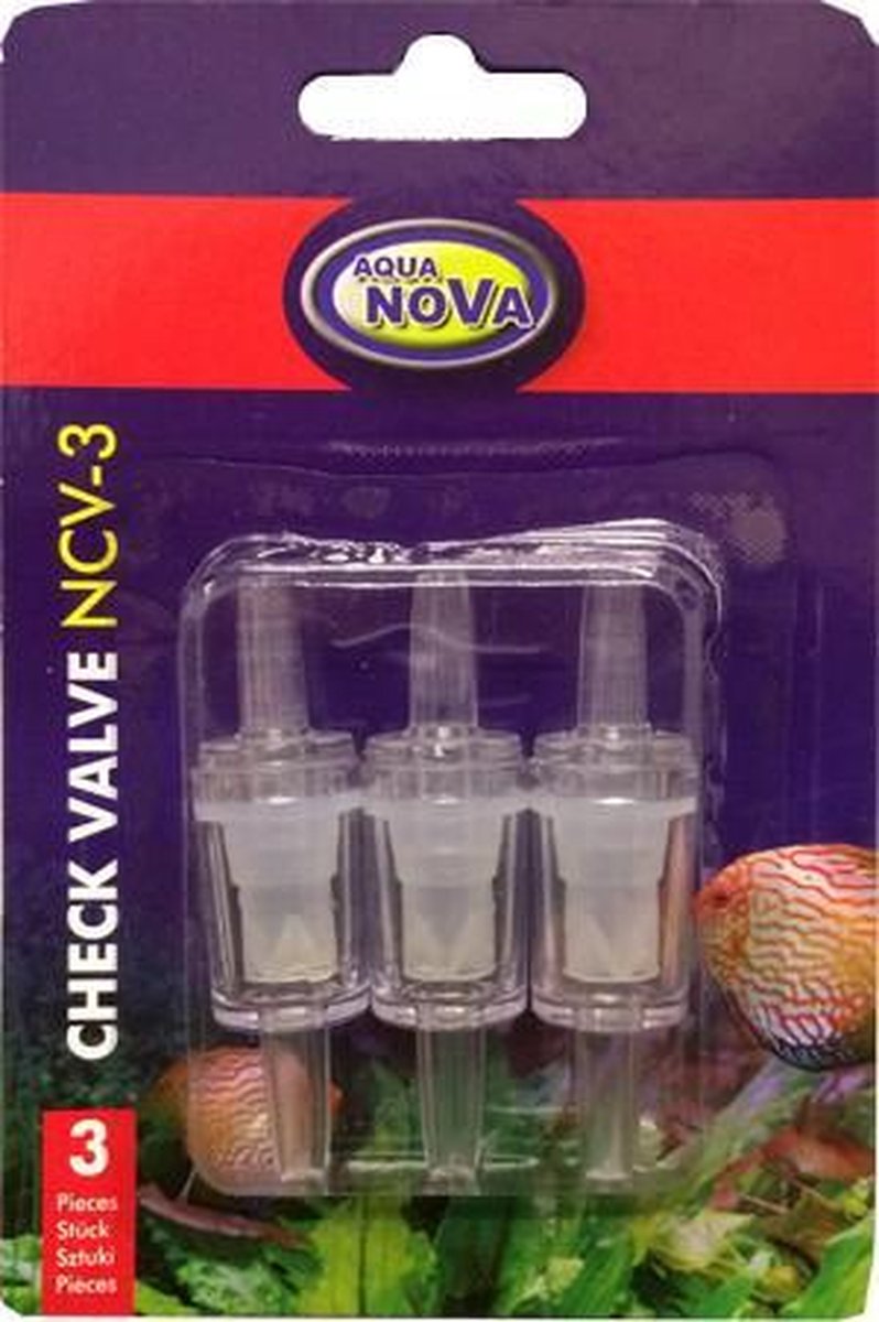 Aqua Nova - Aquarium terugslagventiel 4/6 mm - 3 stuks