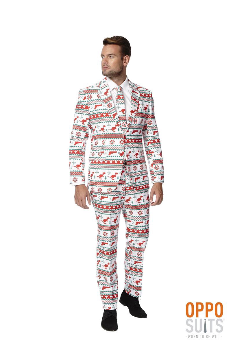 OppoSuits Gangstaclaus - Mannen Kostuum - Wit - Kerst - Maat 48