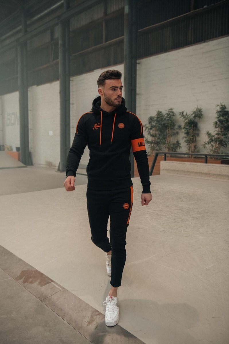 Malelions Sport Coach Trackpants - Black/Neon Orange - XXL
