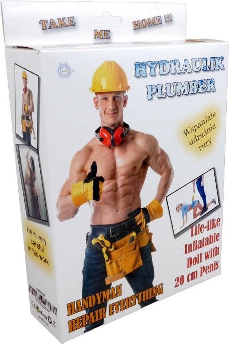 Bossoftoys - Stoere Bouwvakker - Opblaaspop - voor stoute Mannen - 160 cm  59-00005
