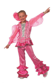 Carnavalskleding Mama Mia Abba meisje roze Maat 164