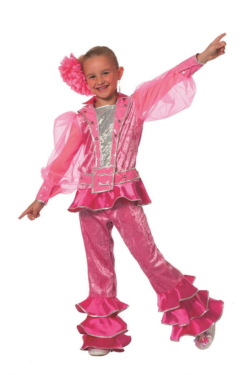 Carnavalskleding Mama Mia Abba meisje roze Maat 164