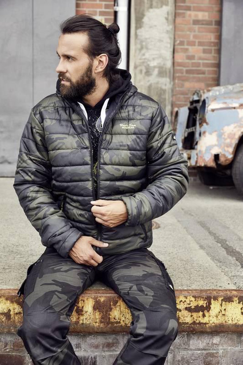 Uncle Sam WORKWEAR Gewatteerde jas camouflagepatroon maat XXXL