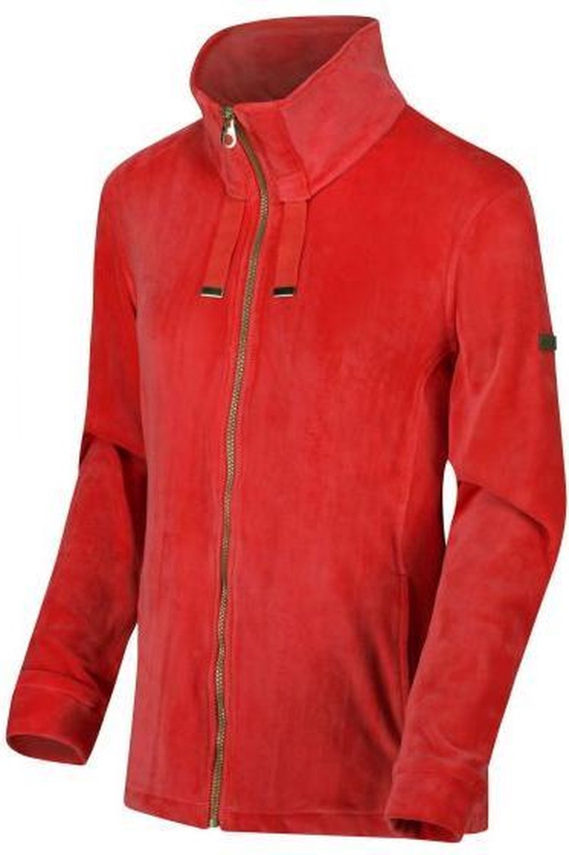 Dames Odelia Zware fleece met volledige ritssluiting Outdoortrui rood