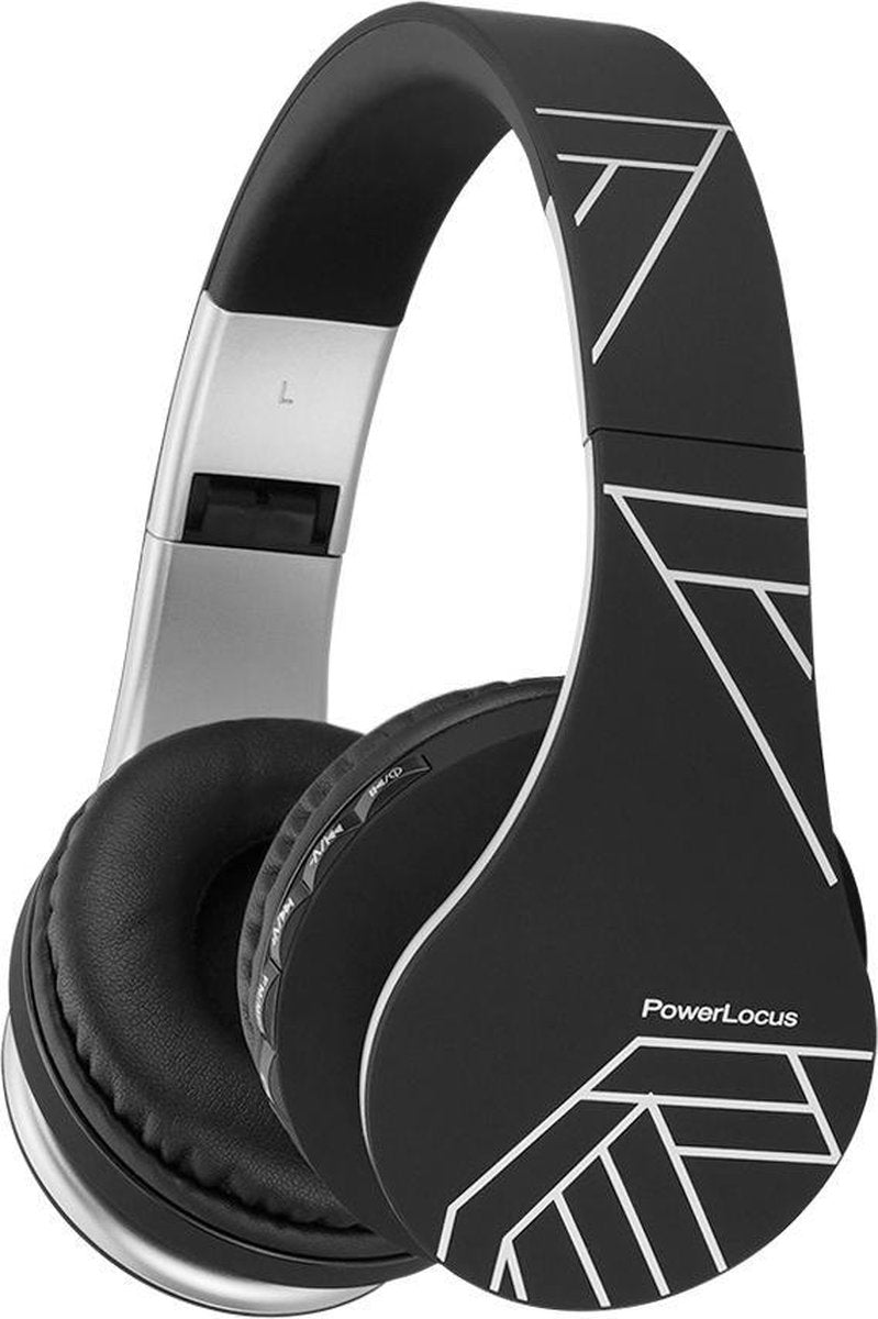 PowerLocus P1 draadloze Over-Ear Koptelefoon Inklapbaar - Bluetooth - Met microfoon – Zwart/Zilver