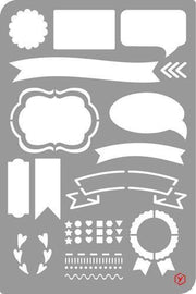 Pronty Bullet Journal Stencil  Banners 470.851.003 12x18 centimeter