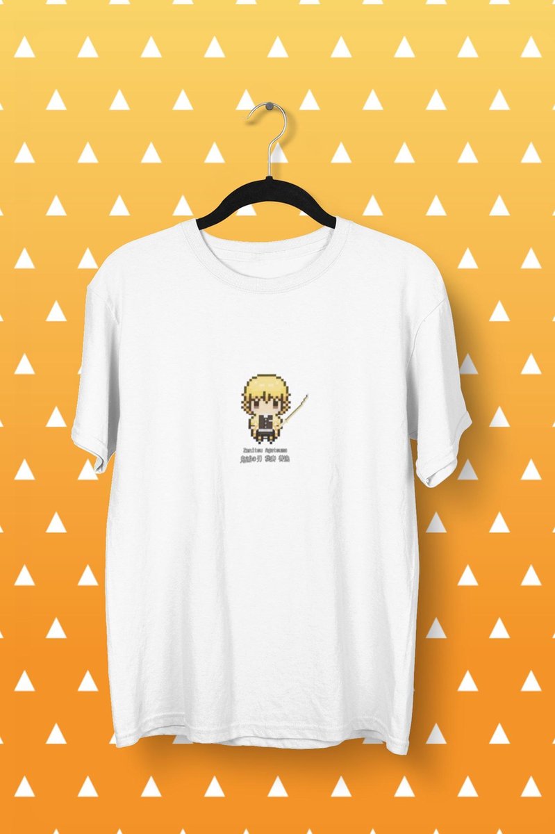 Demon Slayer Kimetsu No Yaiba Zenitsu Pixel Art | Anime Manga Merchandise | Fan Art Unisex Wit Maat S