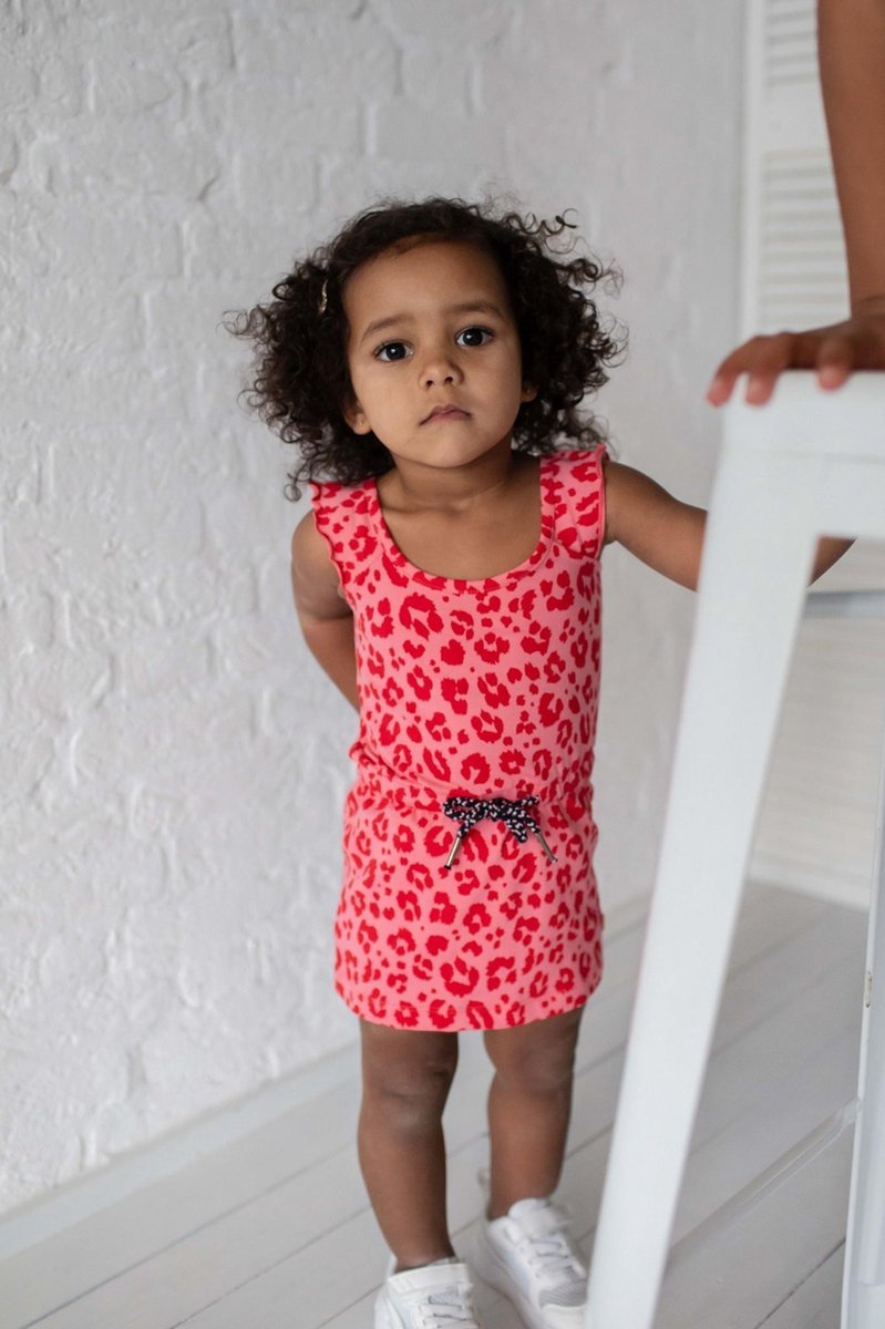 Quapi baby meisjes mouwloze jurk Gera Shell Pink Leopard