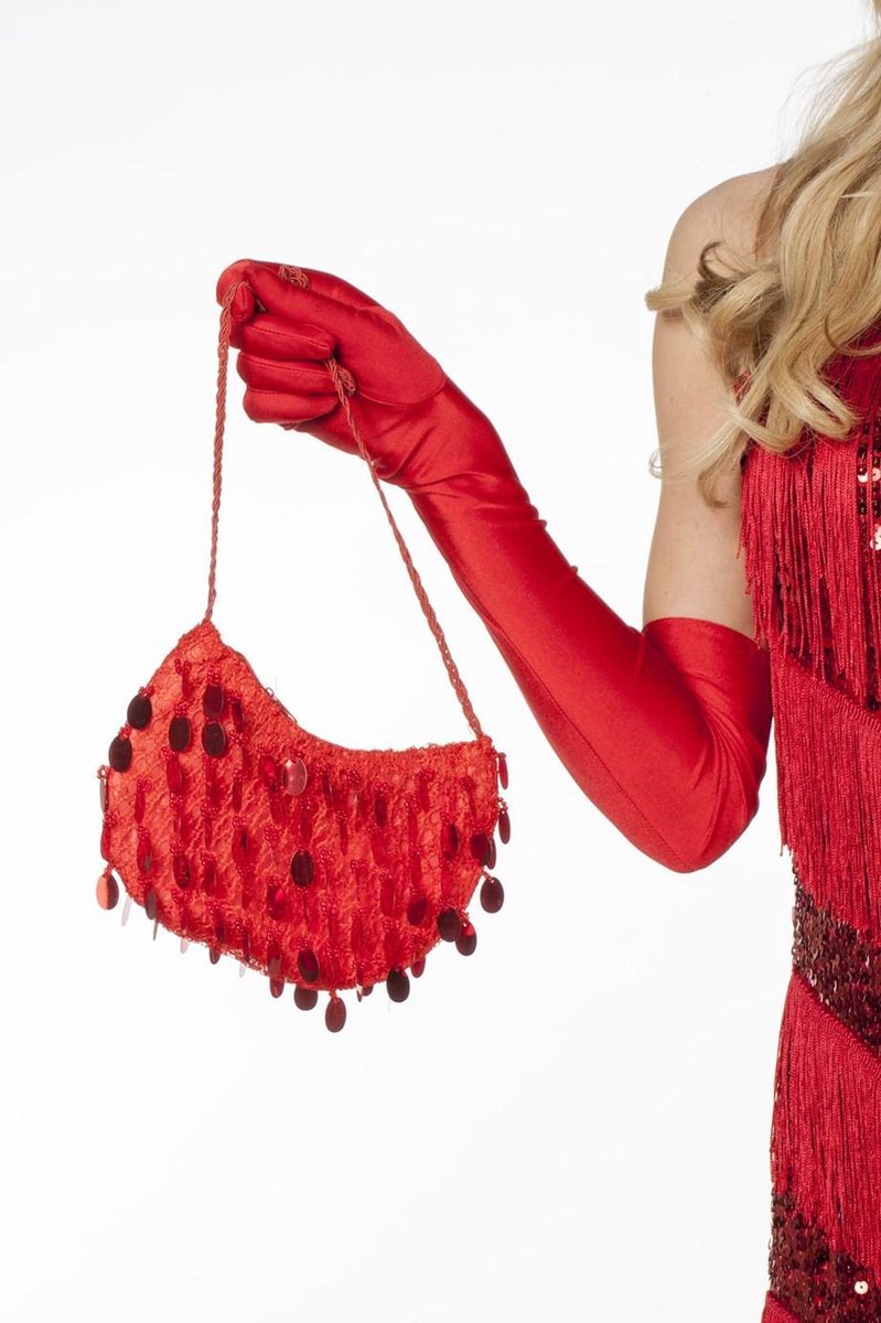 Tasje met pailletten rood