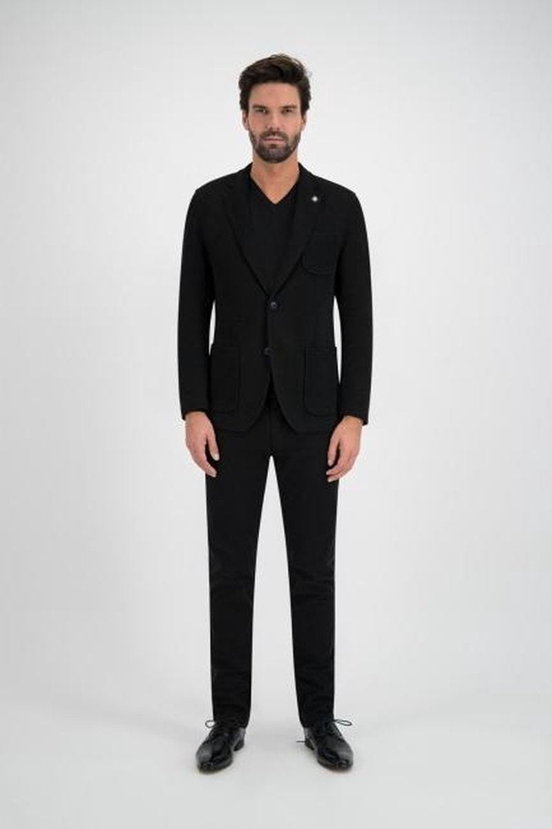 GENTS | Colbert Heren gebreid zwart 0120 Maat 50