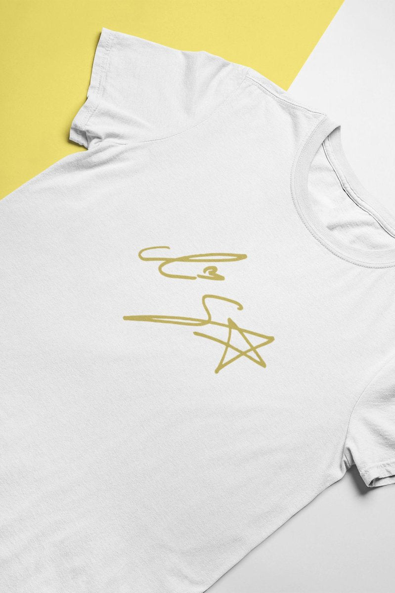 BlackPink Lisa Signature T-Shirt | Fan Sign Love | In Your Area | Maat XL Wit