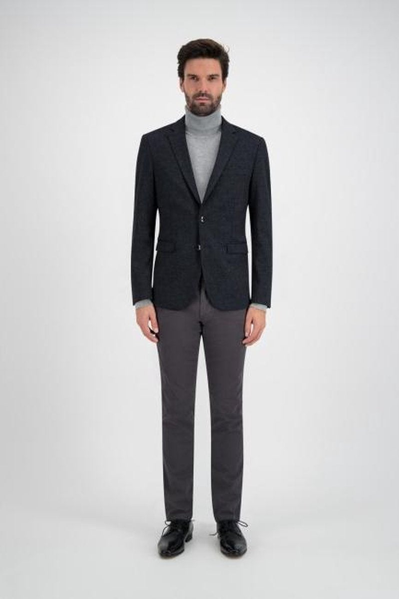 GENTS | Colbert Heren miniruitje grijs-blauw 0122 Maat 50