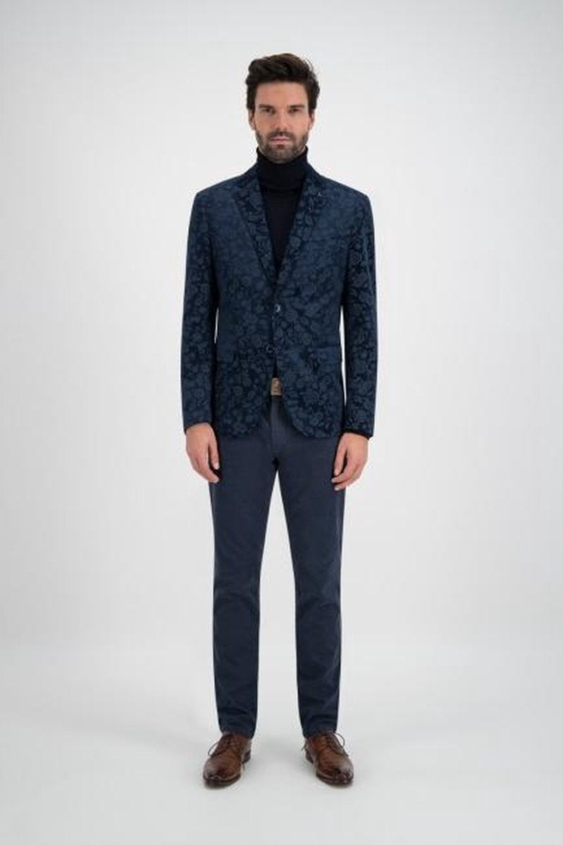 GENTS | Colbert Heren velvet print blauw 0125 Maat 98