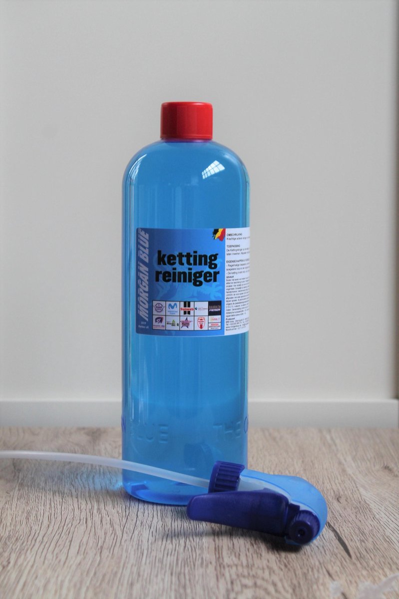 Kettingreiniger Morgan Blue 1 liter - ontvetter plus vaporisator- fietsonderhoud - kettingontvetter - kettingonderhoud - ebike poetsen