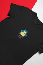 Snorlax Pixel Art Zwart T-Shirt - Kawaii Anime Merchandise - Pokemon - Unisex Maat M