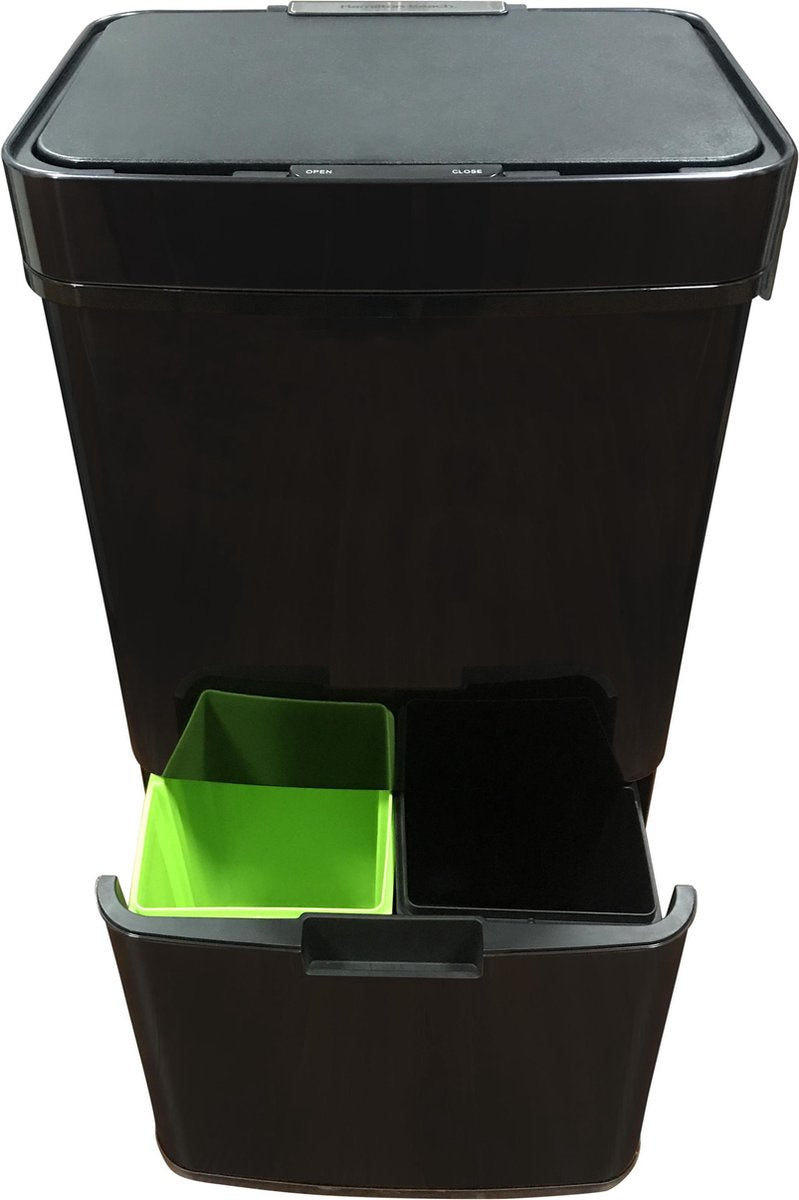 4cookz Smart Waste Black afvalscheidingsprullenbak met sensor 72 ltr