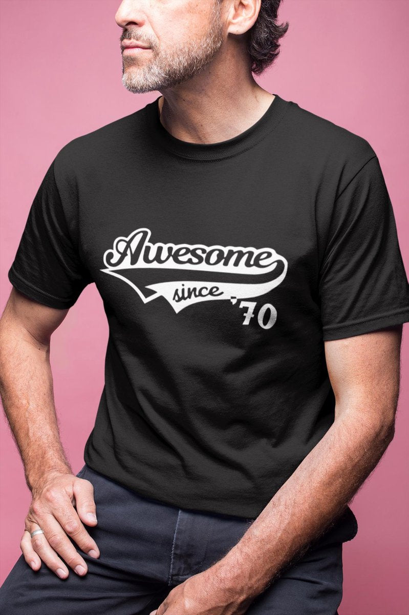 50 Jaar Awesome Since 1970 | Maat S | Vrouw Man Mannen | Verjaardagscadeau | Humor | Verjaardag Tekst cadeau kado | Heren dames Tip | Abraham Sarah