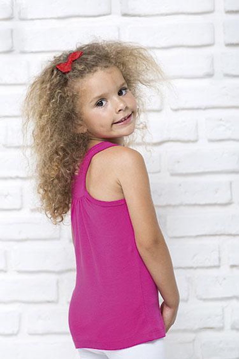 JHK meisjes t-shirt tuvalu kleur fuchsia maat 7-8 jaar (128) - set van 2 stuks