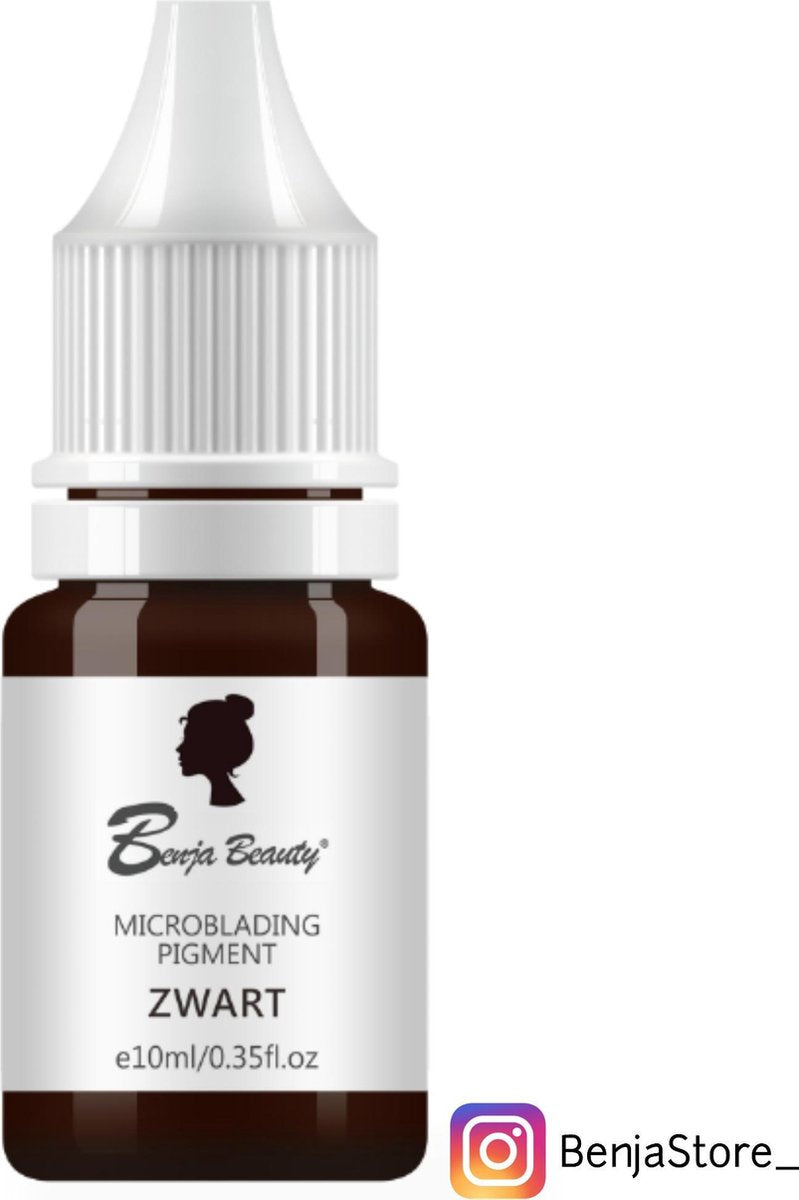 BenjaBeauty® Microblading pigment|Tattoo inkt|Pigment|verf|make up|Microneedling|10ml|zwart