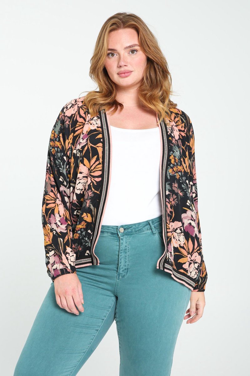 Bomberjack Divine in viscose met bloemenprint Oeko-tex