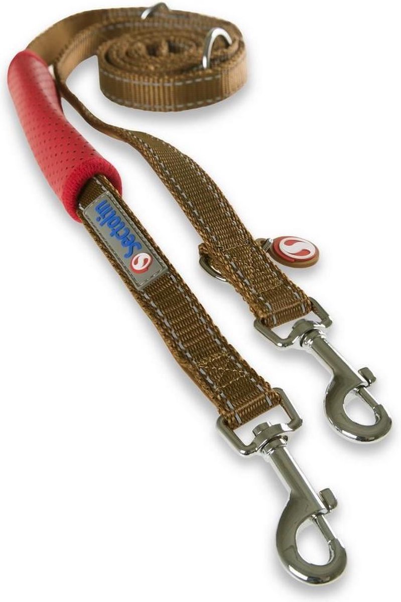 Sectolin Outdoor Hondenriem - Bruin/Oranje Rood L