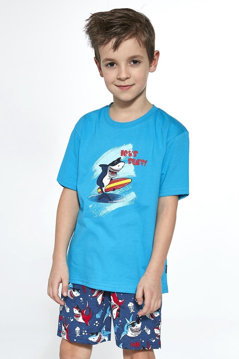 Cornette Katoenen Pyama Jongens | Korte Mouw Korte Broek | Pyjama Jongens | Shortama Jongens | Shark 789/90 98/104