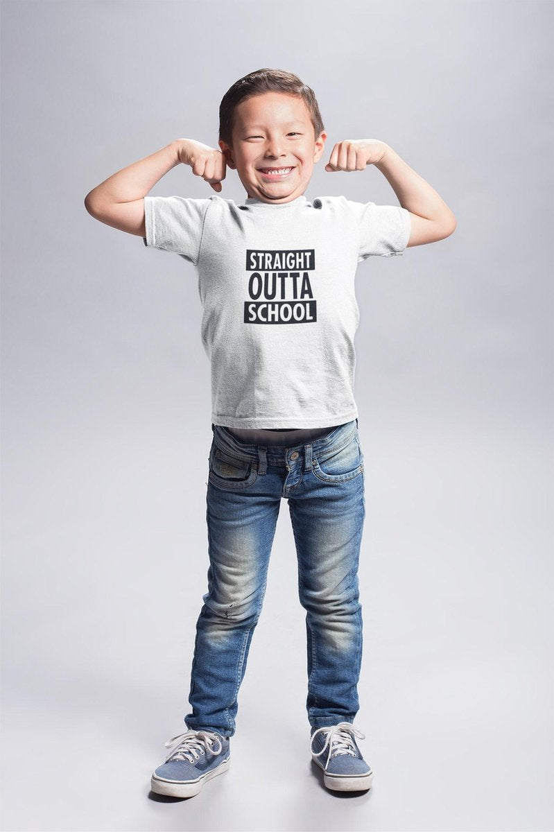Straight Outta School - Humor - Kinder T-Shirt - Maat 5/6