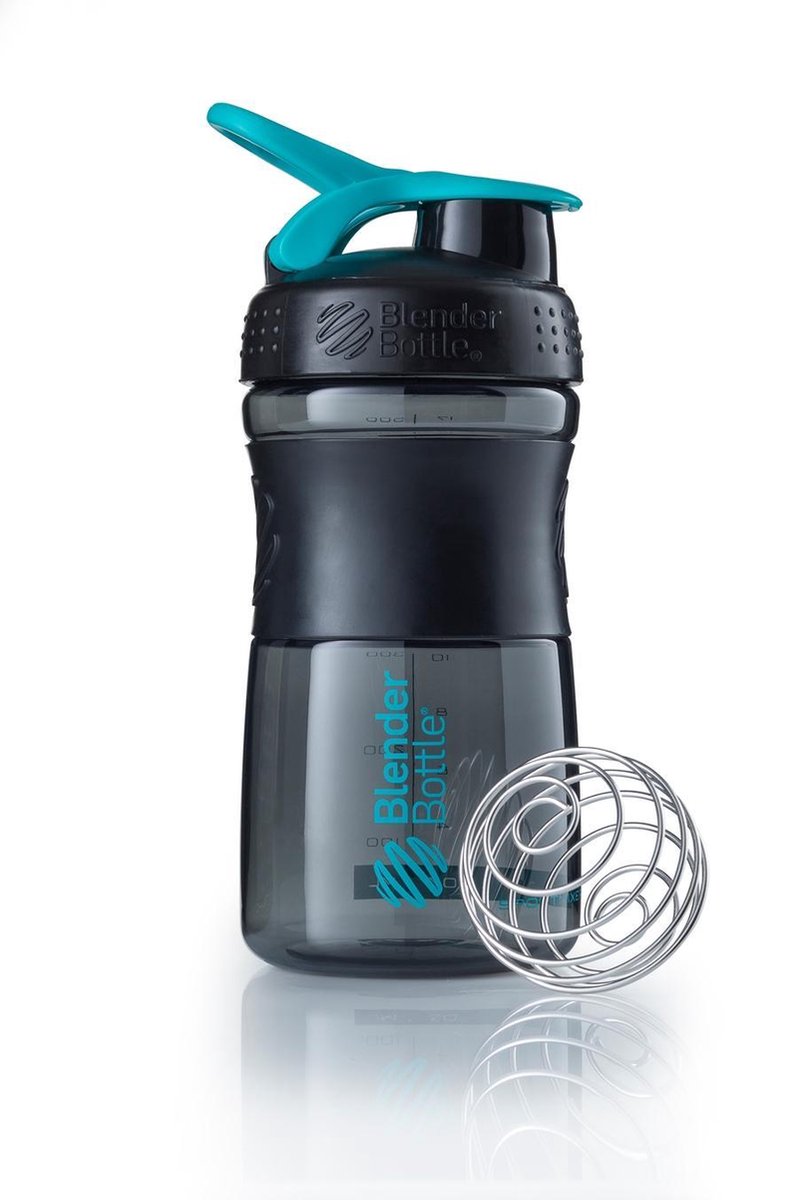 BlenderBottle SportMixer Tritan Grip - Eiwitshaker / Bidon - 590ml - Black/Teal
