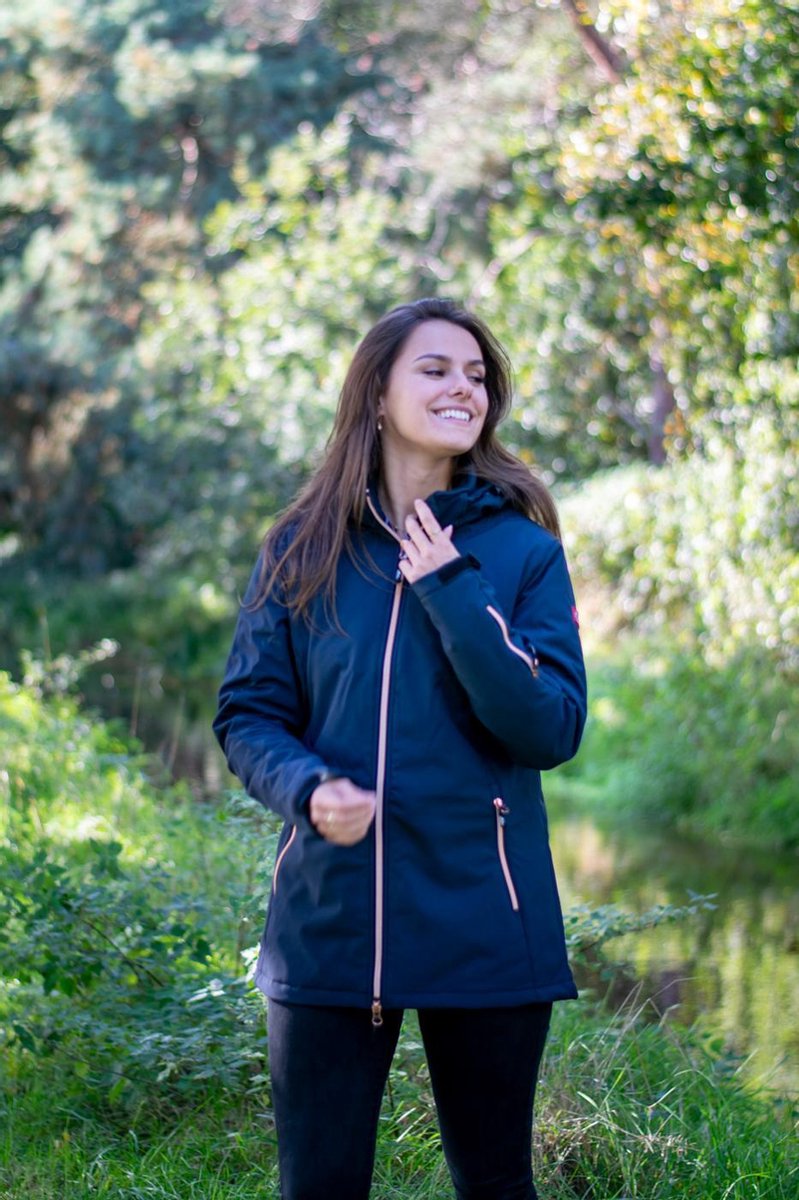 NORDBERG Softshell Jas ASTERA GEVOERD dames  met afneembare capuchon navy XL