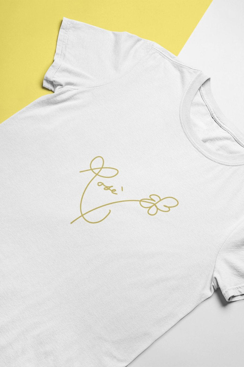BlackPink Rose Signature T-Shirt | Fan Sign Love | In Your Area | Maat XL Wit