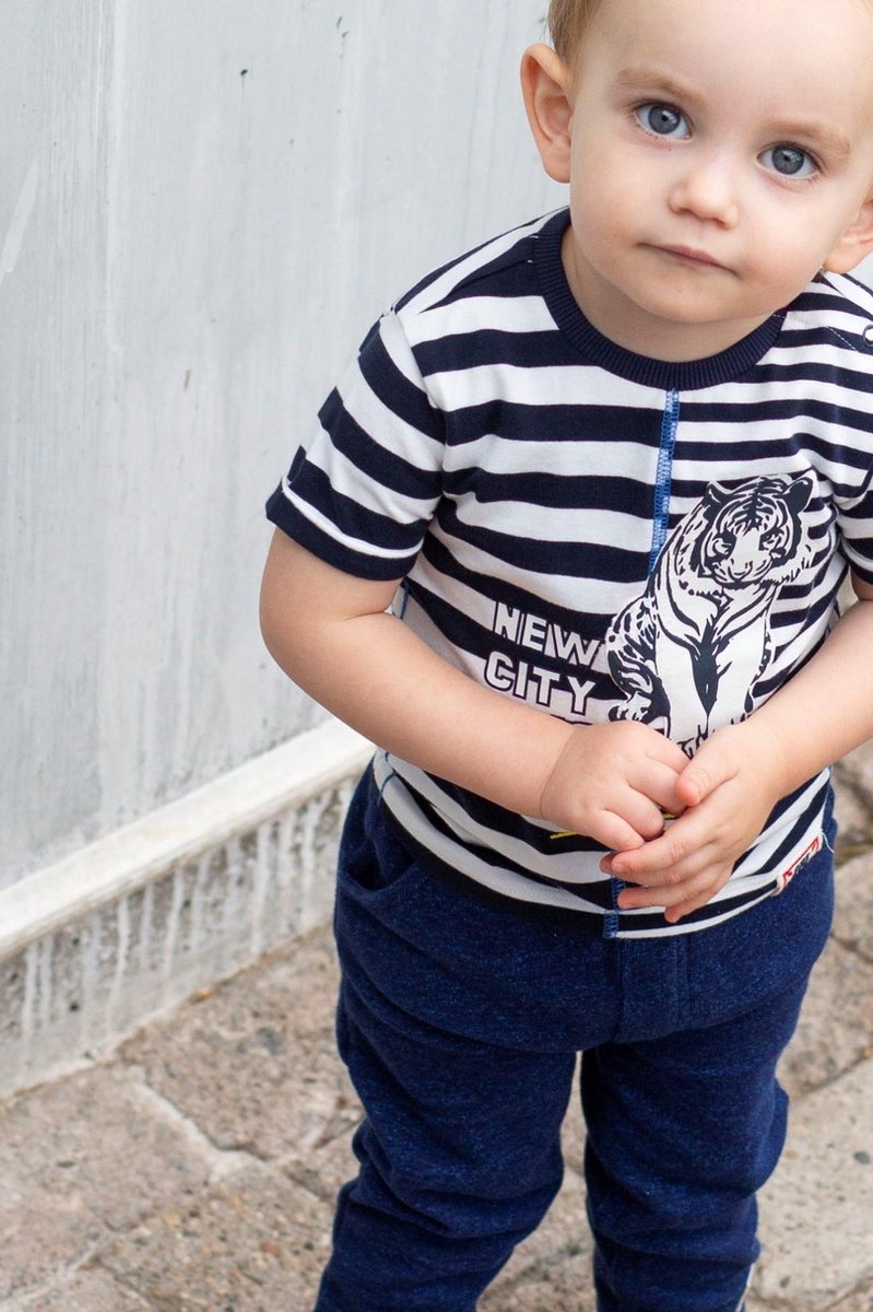 Quapi Bent - Shortsleeve Dark Blue Stripe - maat 86