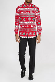 OppoSuits Winter Wonderland - Kerst Overhemd - Kerst - Maat: EU 41