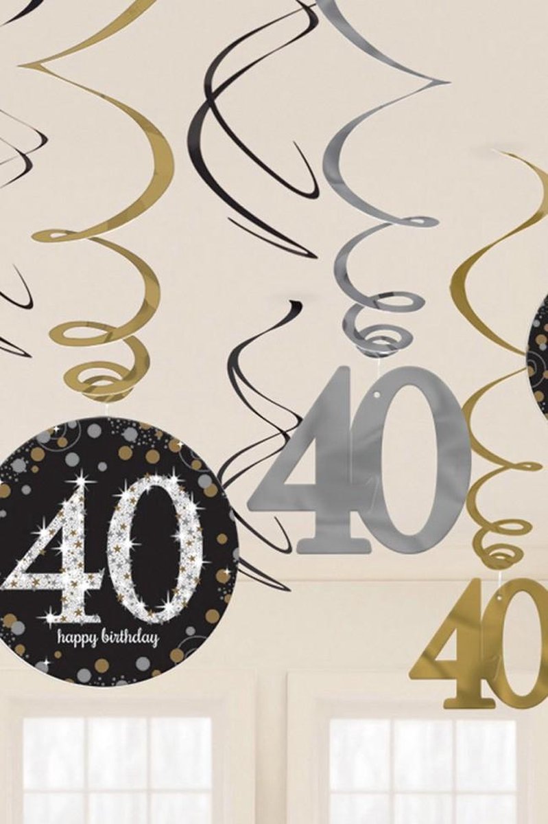 Hangdecoratie Swirl Decoration Verjaardag 40