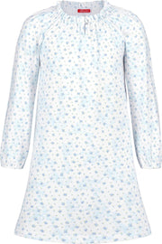Exclusief Luxueus Kinder nachtkleding Luxe mooi zacht blauwe Girly Nachthemd van Hanssop met verfijnde rand details en luxe hals verwerking