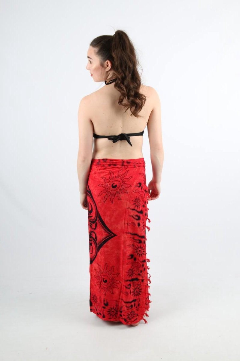 Sarong 64 - Pareo - Saunadoek – Wikkeljurk - Rood&Zwart Celtic - Om Namaste