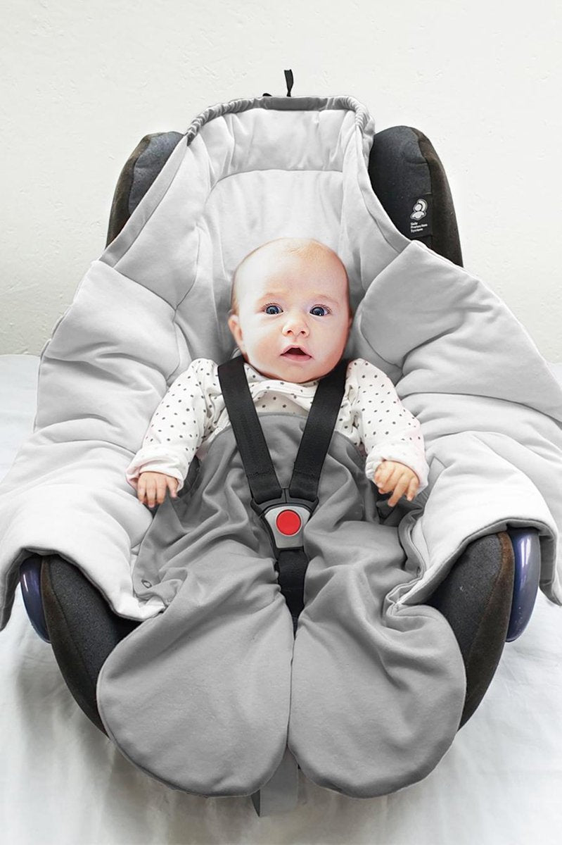 Wallaboo babydeken Moon - wikkeldeken en wrapper - 100% katoen - voor pasgeboren tot 9 maanden - 90 x 96 cm - zilver en grijs