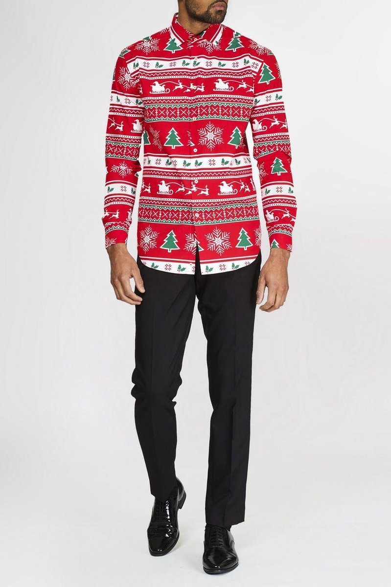 OppoSuits Winter Wonderland - Kerst Overhemd - Kerst - Maat: EU 43
