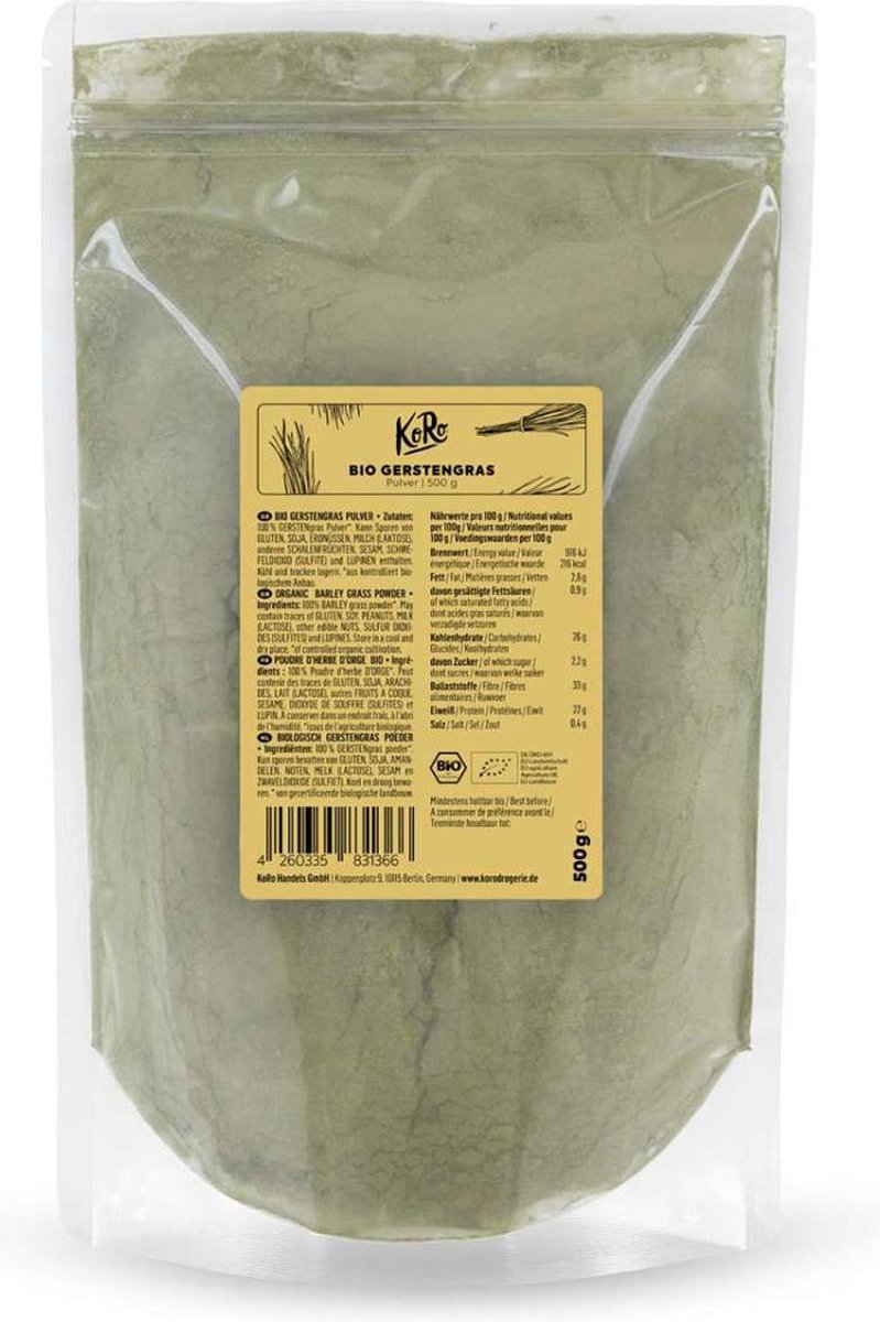 KoRo | Biologisch gerstengras poeder | 500 g
