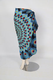 Sarong 407 - Pareo - Saunadoek – Wikkeljurk - Pauwveren - blauw - Om Namaste