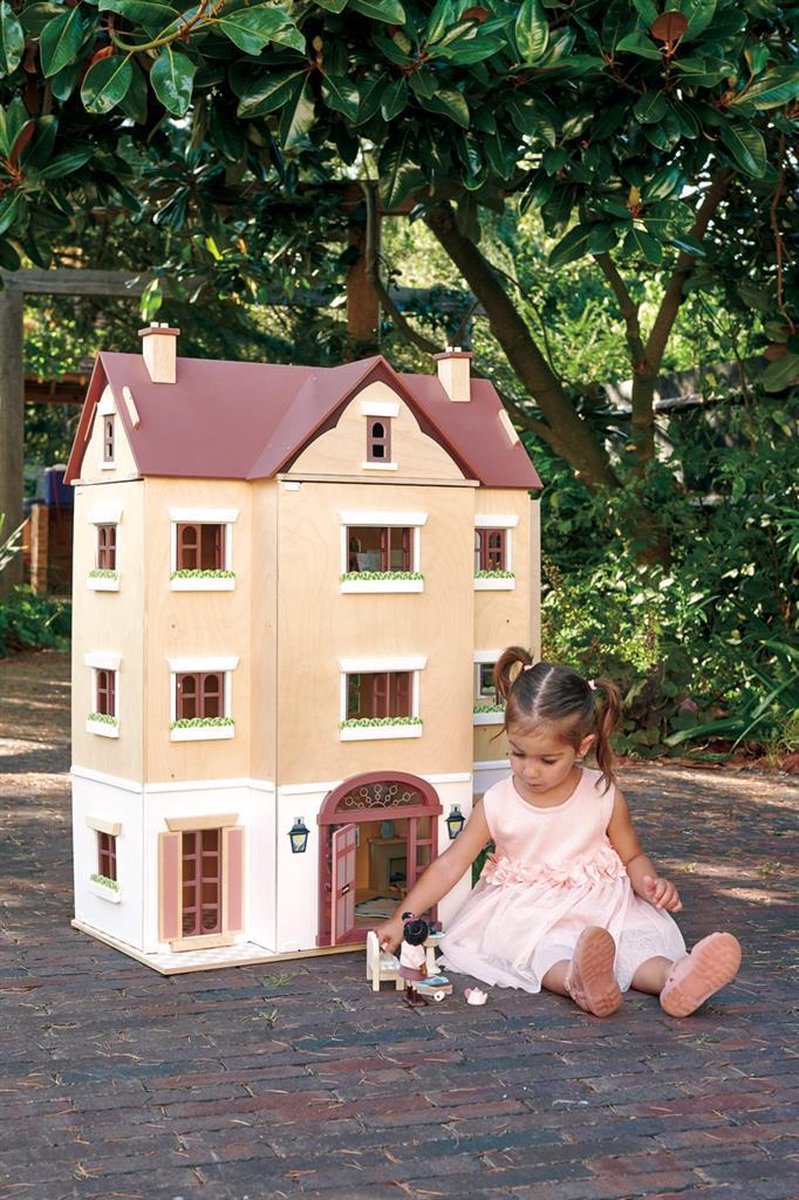 Tender Leaf Toys Poppenhuis hall fantail junior 93 cm hout beige