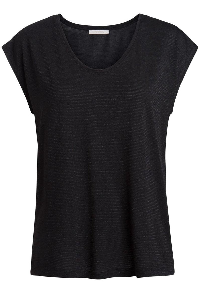 Pcbillo Tee Lurex Stripes Noos 17078572 Black/ Lurex Black