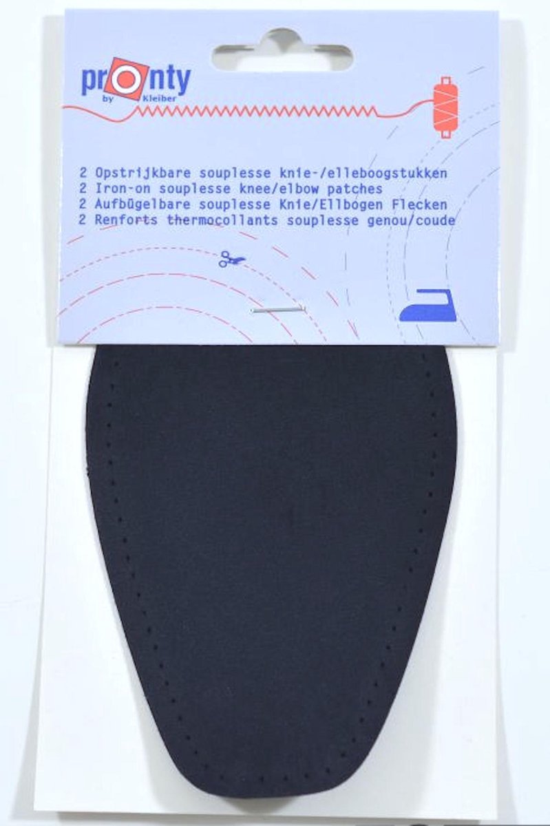 Pronty - 2 opstrijkbare souplesse suede look elleboogstukken zwart - pads voor elleboog opstrijkbaar en machinewasbaar