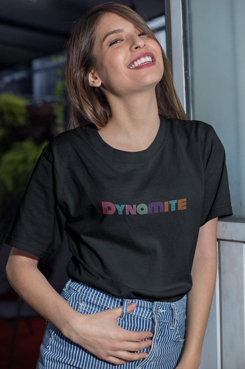 BTS Dynamite - Maat L | T-Shirt Merch kpop Shirt Bangtan Boys K-pop Korean Drama Tee Zwart Fan ArmL